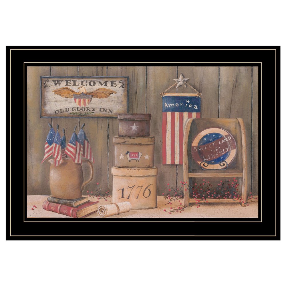 Sweet Land of Liberty 3 Black Framed Print Wall Art — view 1