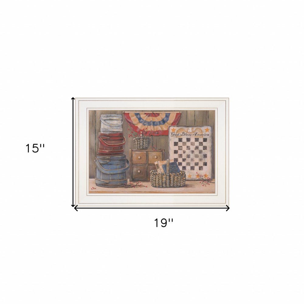 God Bless America 2 White Framed Print Wall Art — view 3