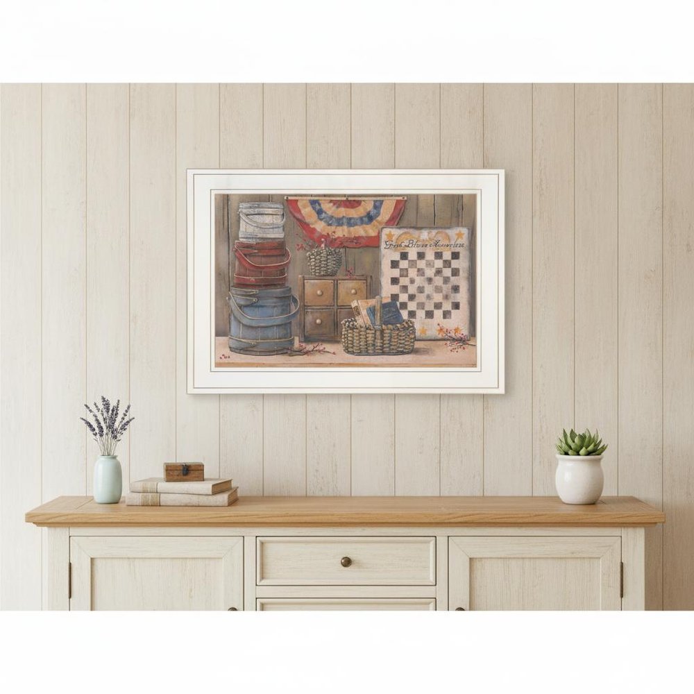 God Bless America 2 White Framed Print Wall Art — view 4
