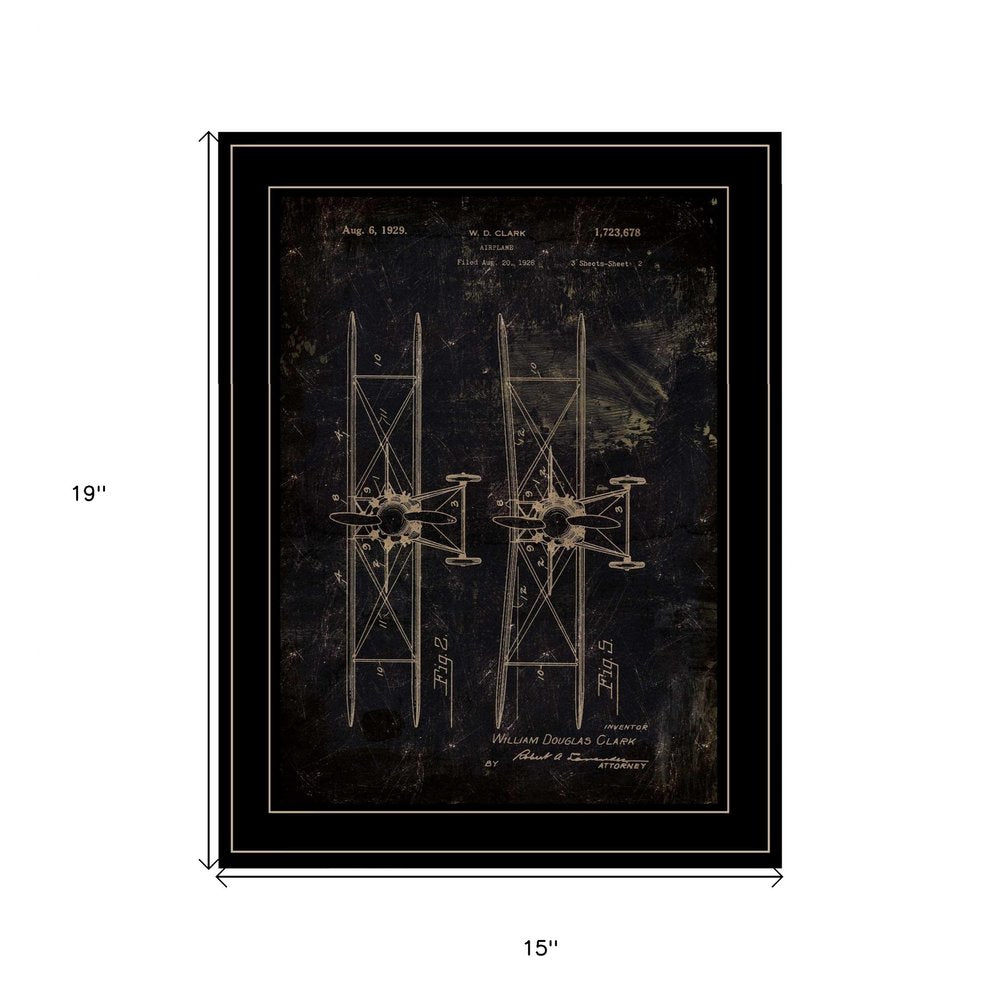 Airplane Patent I 2 Black Framed Print Wall Art — view 3