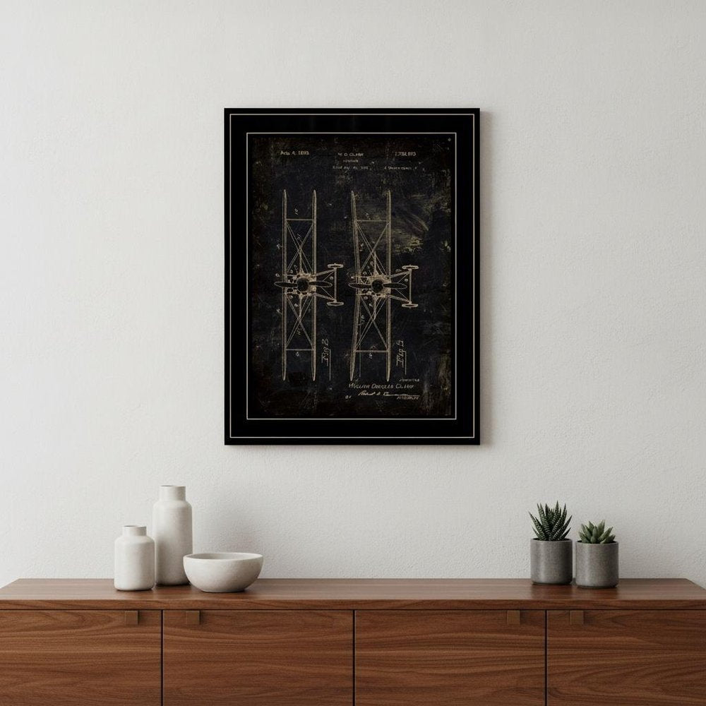 Airplane Patent I 2 Black Framed Print Wall Art — view 4