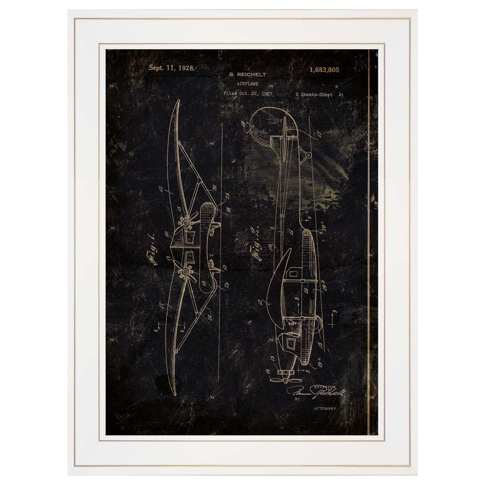 Airplane Patent II 1 White Framed Print Wall Art — view 1