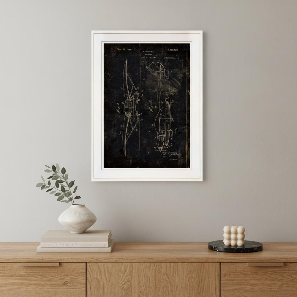 Airplane Patent II 1 White Framed Print Wall Art — view 4