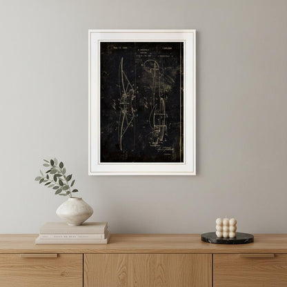 Airplane Patent II 1 White Framed Print Wall Art