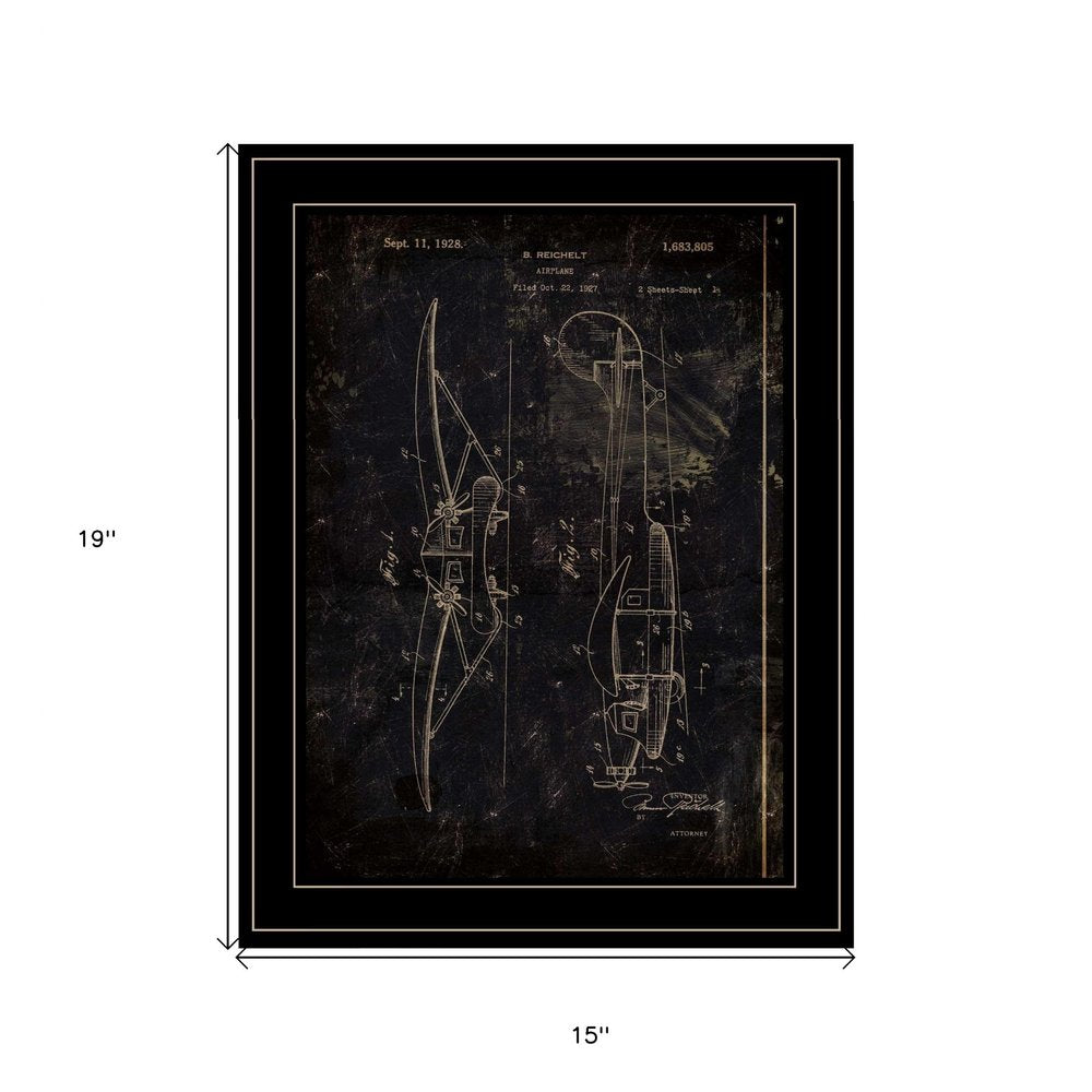 Airplane Patent II 2 Black Framed Print Wall Art — view 3