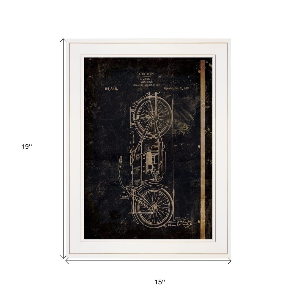 Motor Bike Patent I 1 White Framed Print Wall Art — view 4