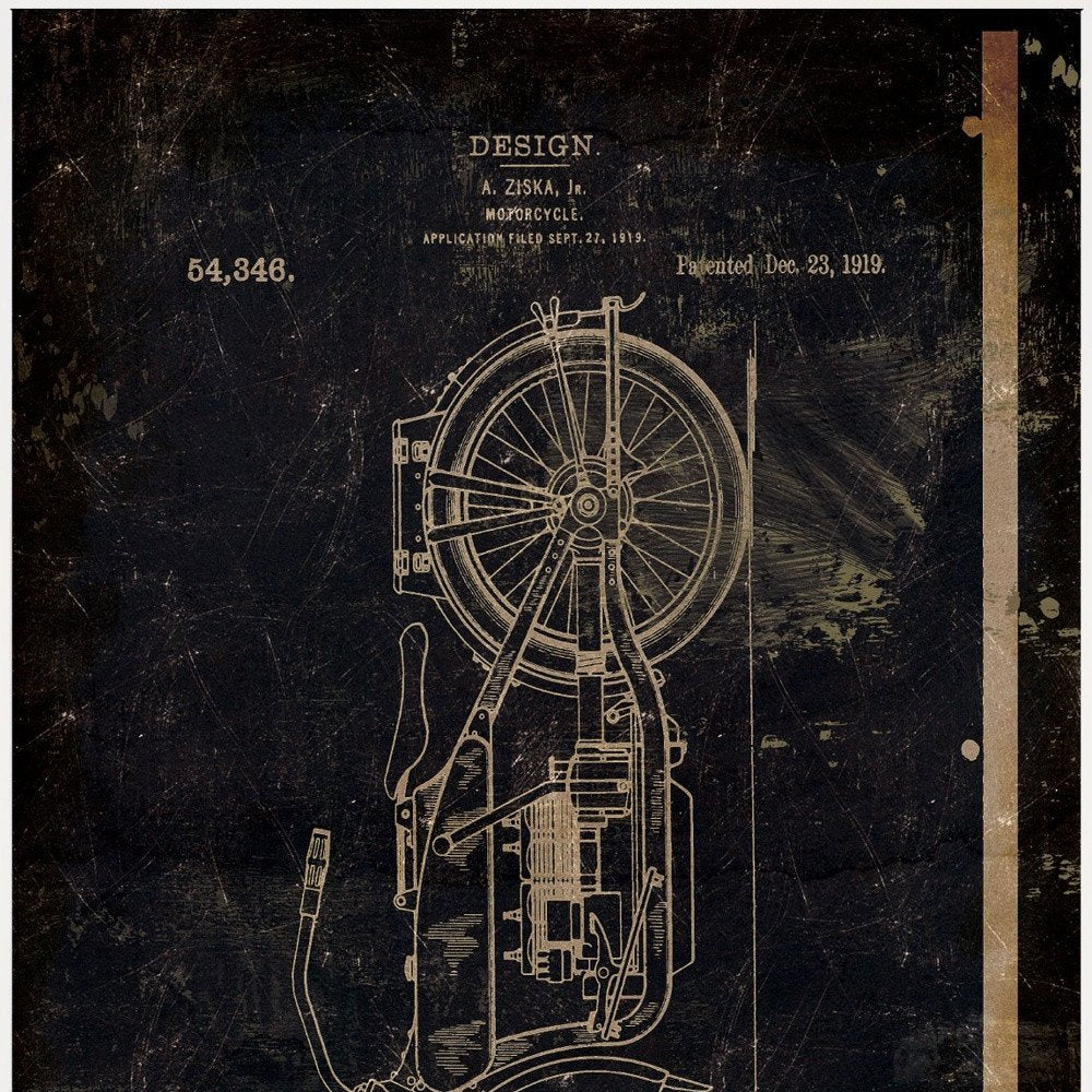Motor Bike Patent I 1 White Framed Print Wall Art — view 5