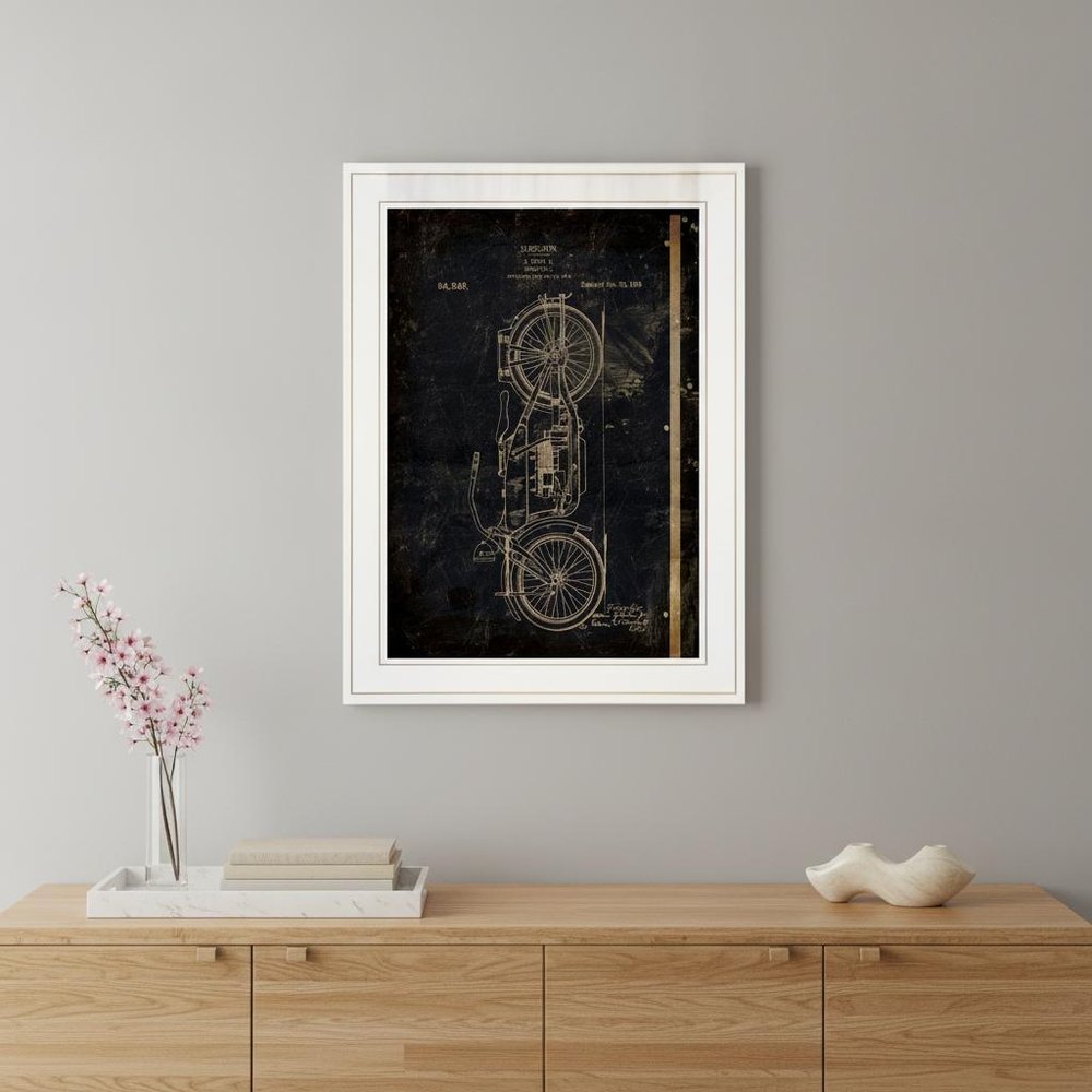Motor Bike Patent I 1 White Framed Print Wall Art — view 7