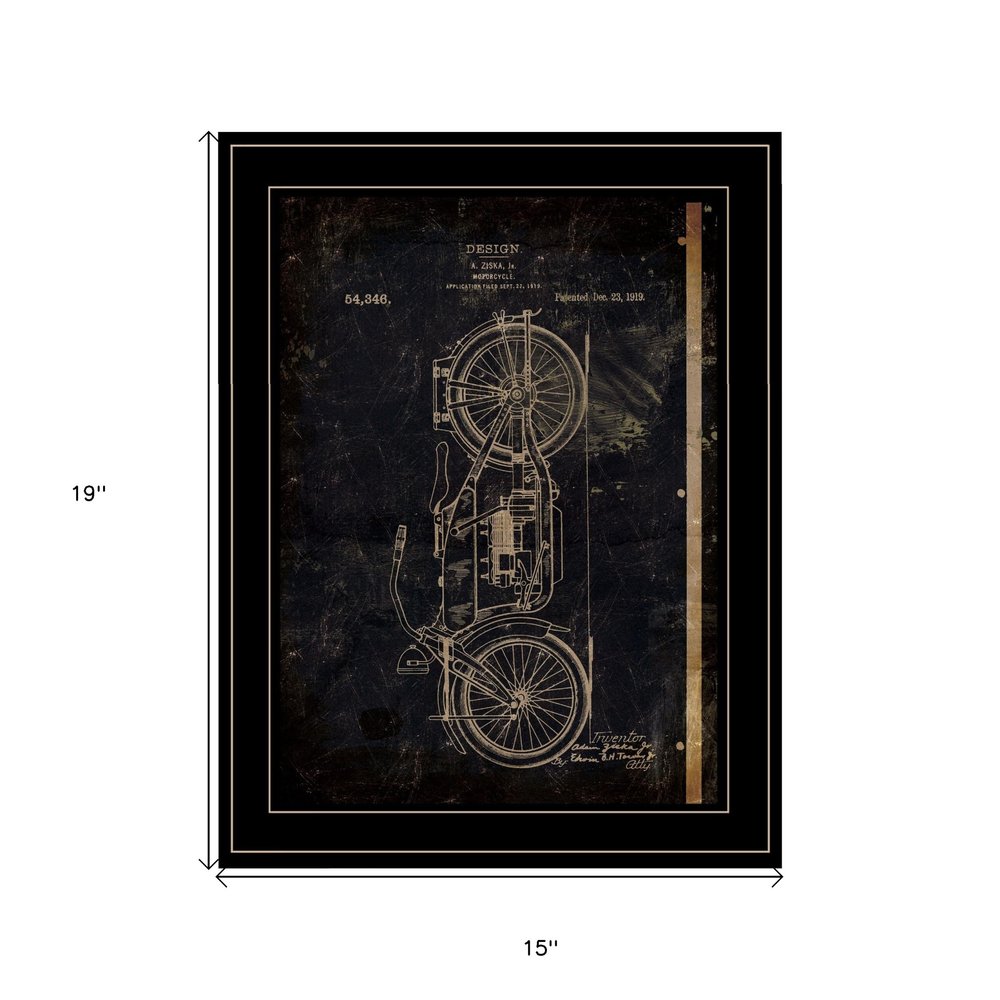 Motor Bike Patent I 2 Black Framed Print Wall Art — view 11