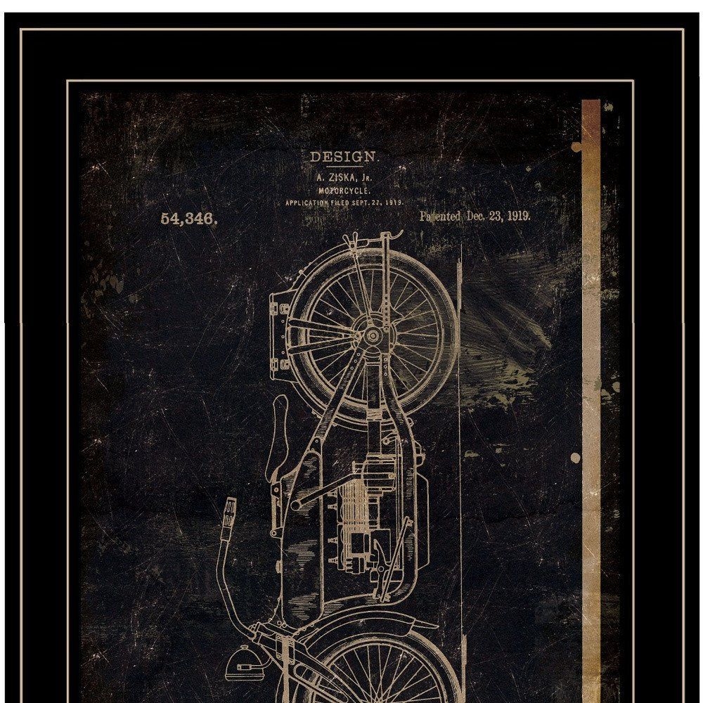 Motor Bike Patent I 2 Black Framed Print Wall Art — view 6