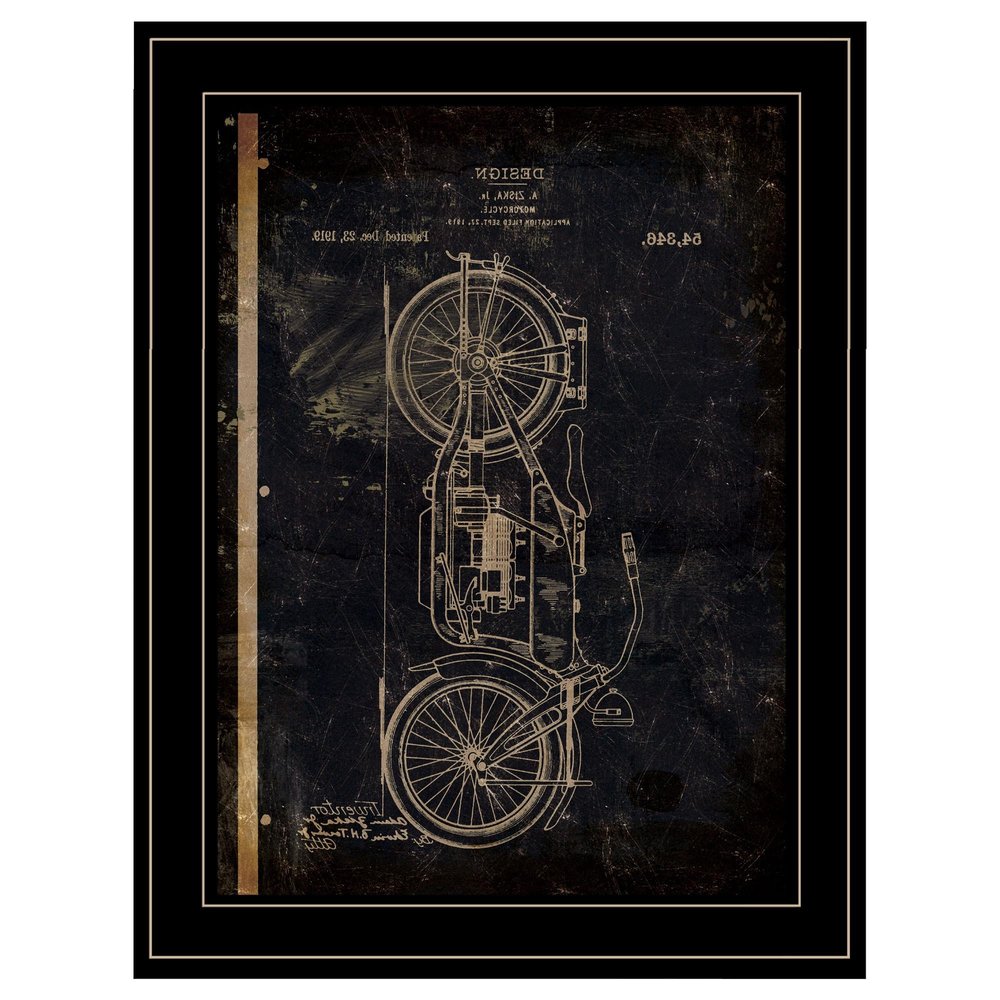 Motor Bike Patent I 2 Black Framed Print Wall Art — view 13