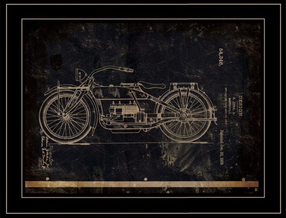 Motor Bike Patent I 2 Black Framed Print Wall Art — view 10