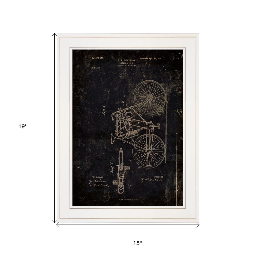 Motor Bike Patent I 3 White Framed Print Wall Art — view 5