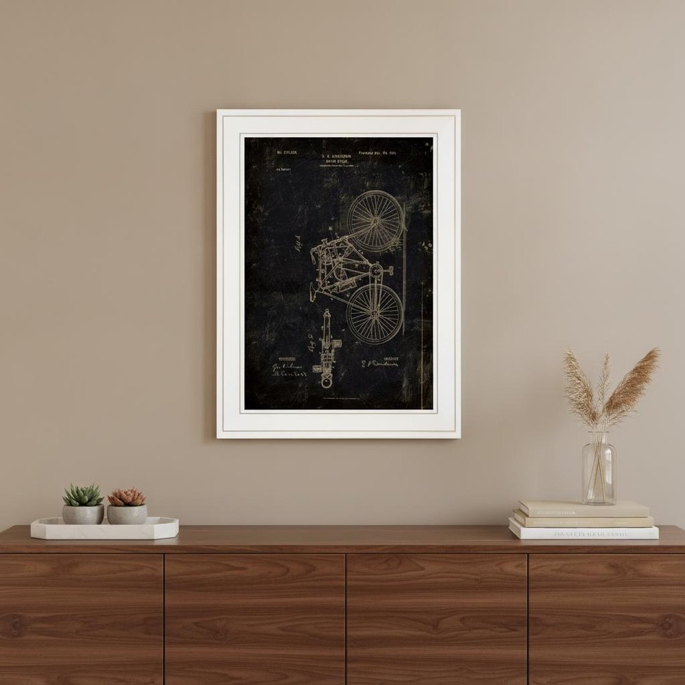 Motor Bike Patent I 3 White Framed Print Wall Art — view 7