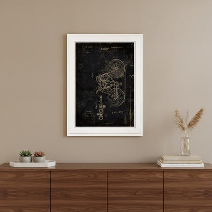 Motor Bike Patent I 3 White Framed Print Wall Art