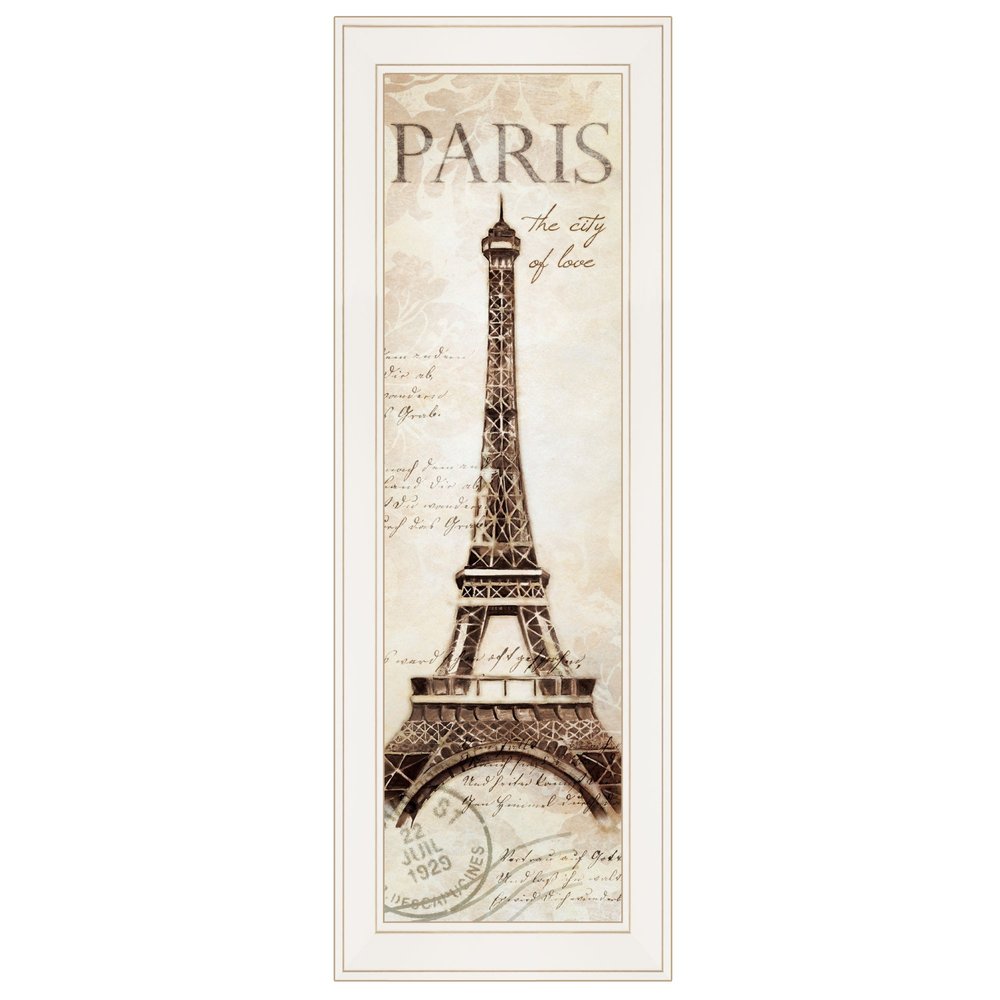 Paris Panel 1 White Framed Print Wall Art — view 1