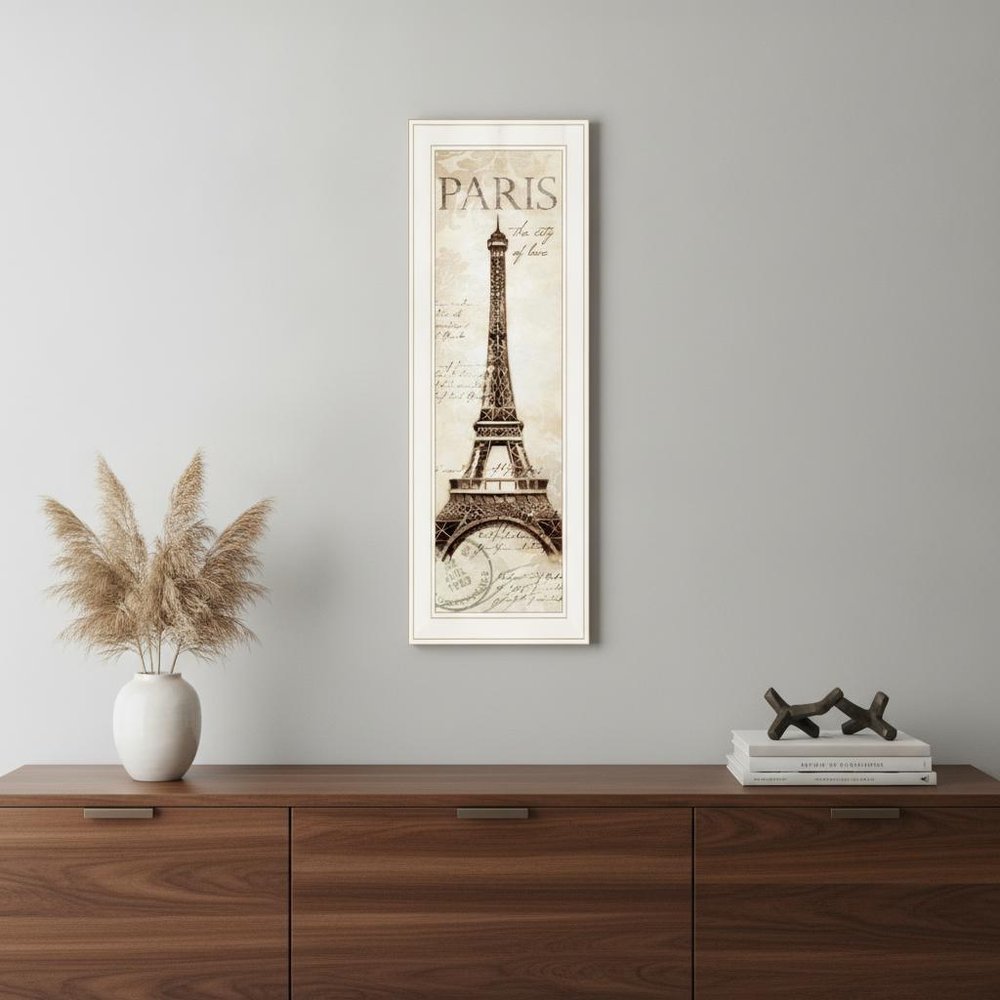 Paris Panel 1 White Framed Print Wall Art — view 5
