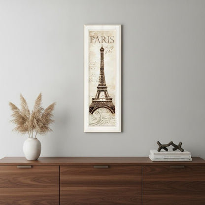 Paris Panel 1 White Framed Print Wall Art