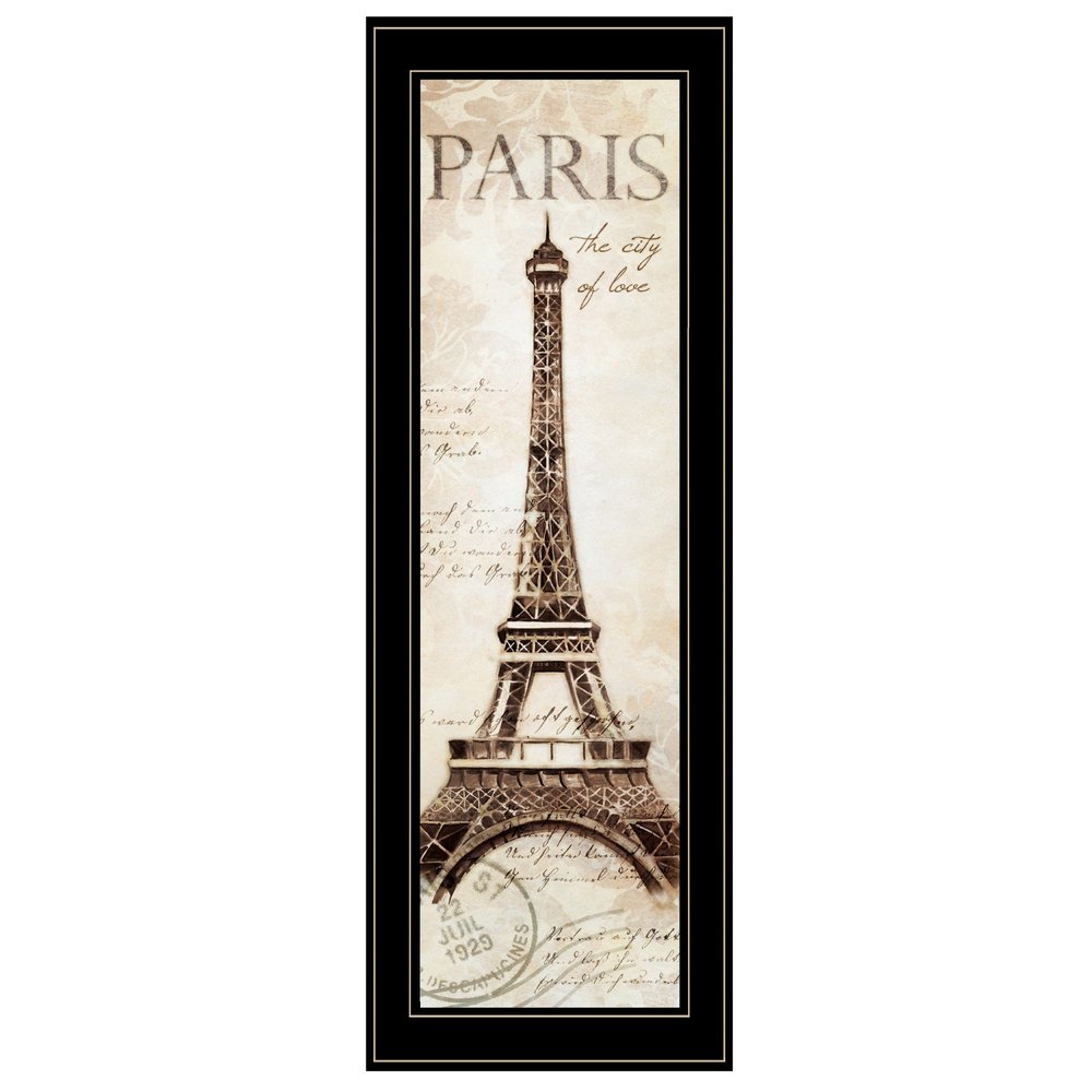 Paris Panel 2 Black Framed Print Wall Art — view 1