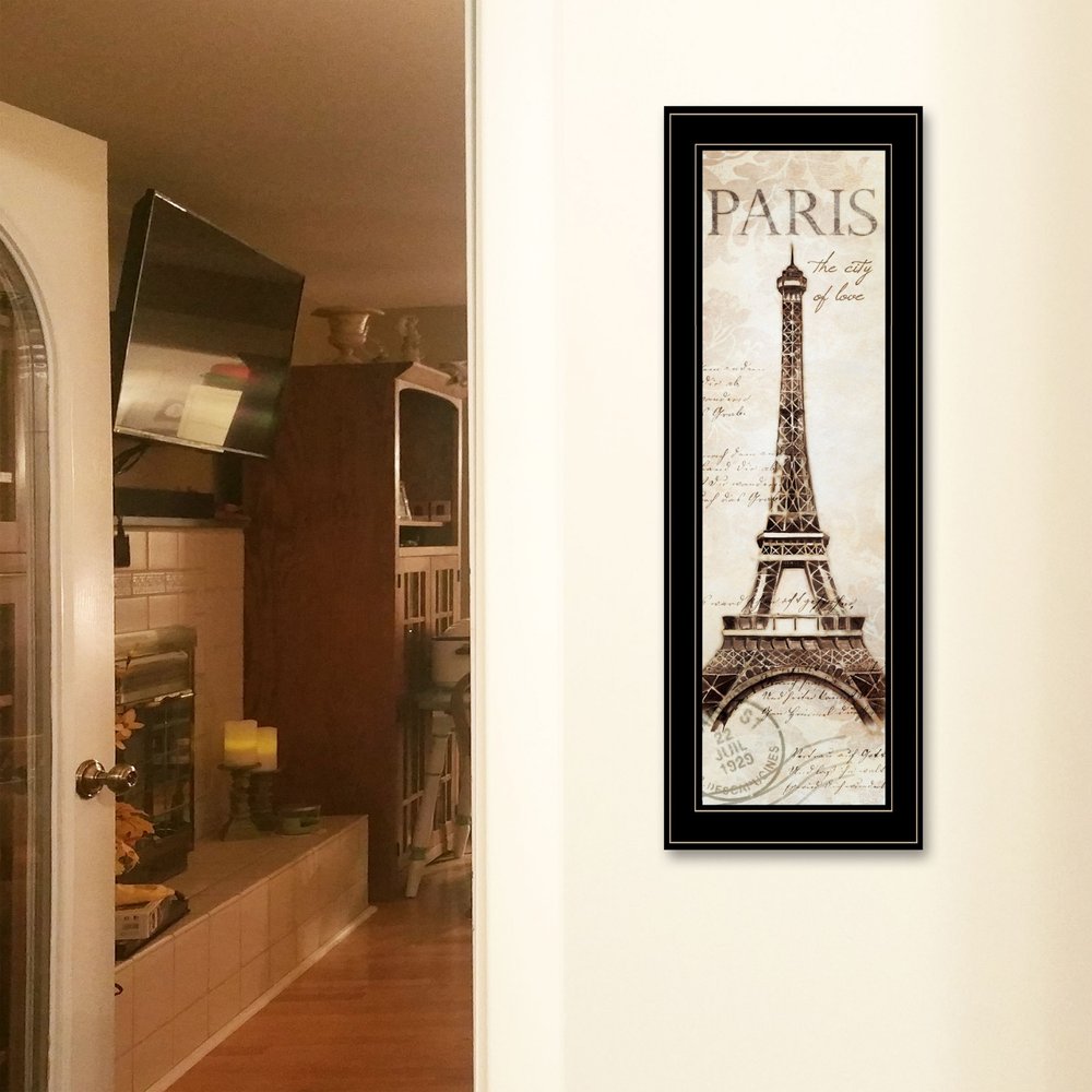 Paris Panel 2 Black Framed Print Wall Art — view 2