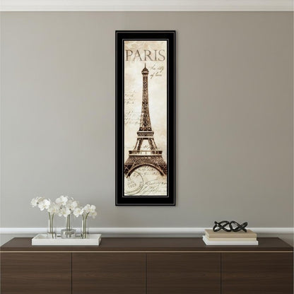 Paris Panel 2 Black Framed Print Wall Art