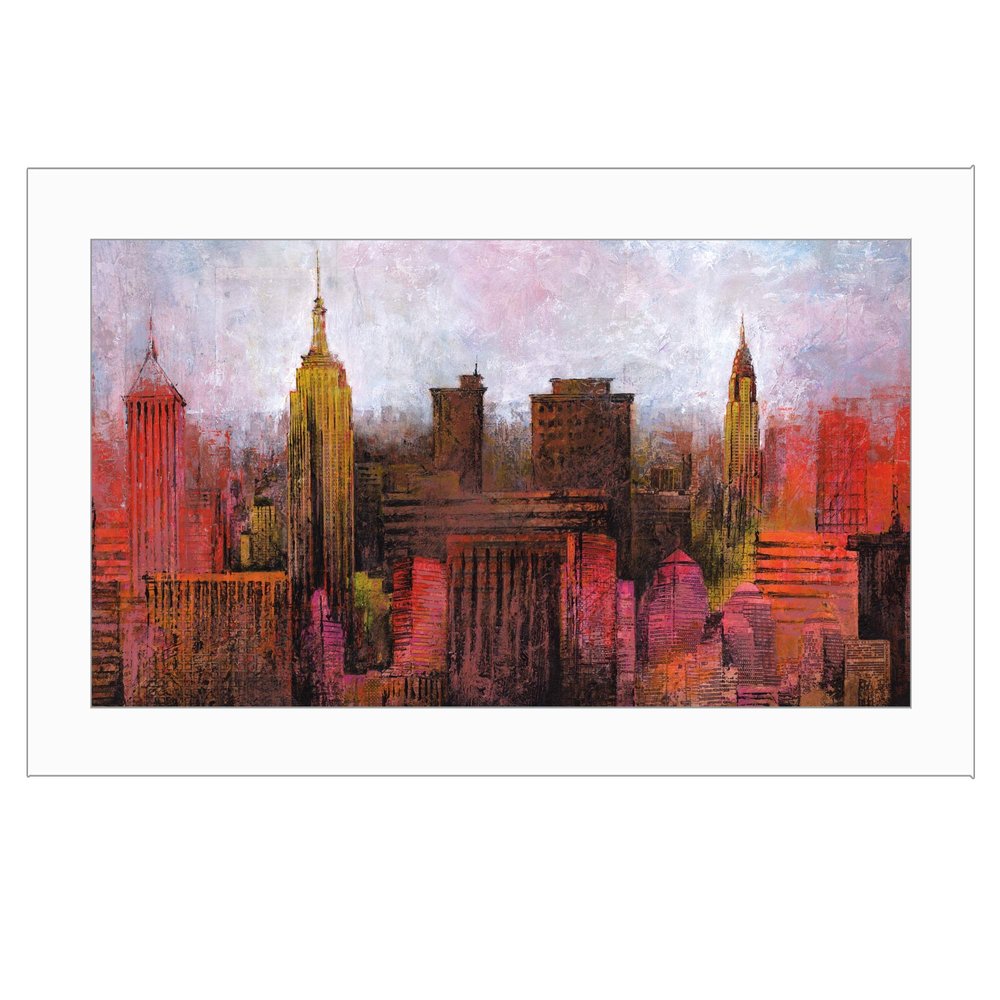 NYC Skyline 1 White Framed Print Wall Art — view 1