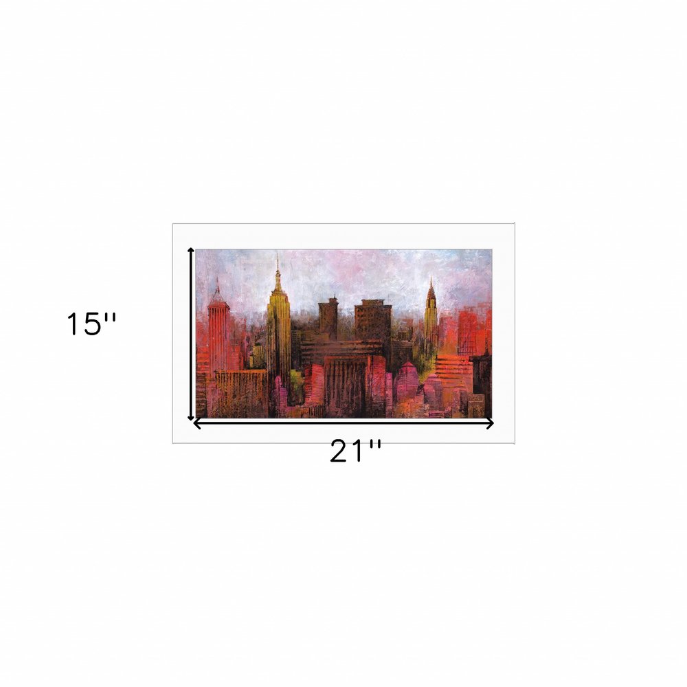 NYC Skyline 1 White Framed Print Wall Art — view 3