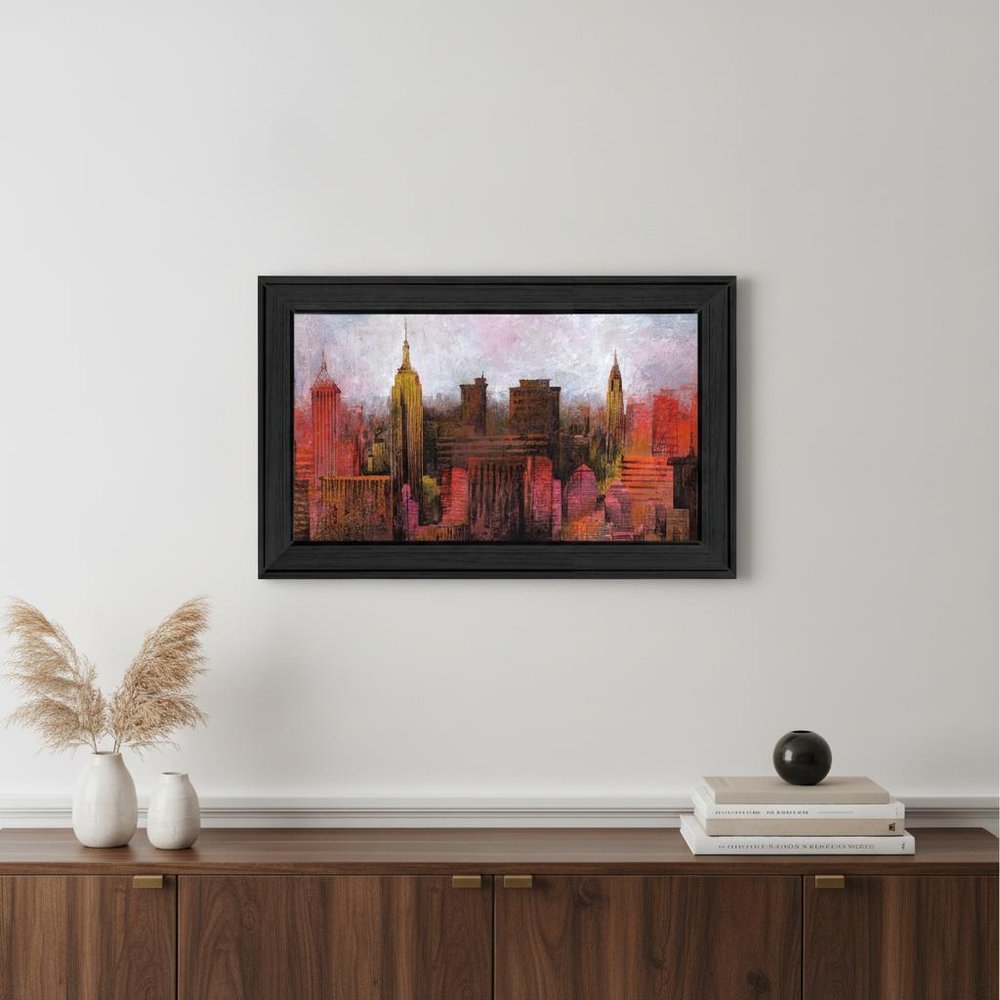 NYC Skyline 2 Black Framed Print Wall Art — view 4