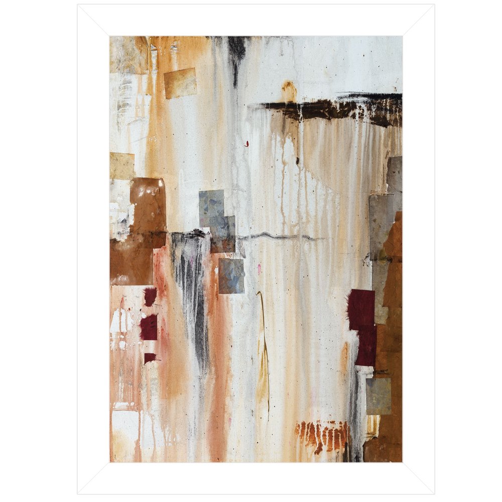 Falling Blocks 1 White Framed Print Wall Art — view 1