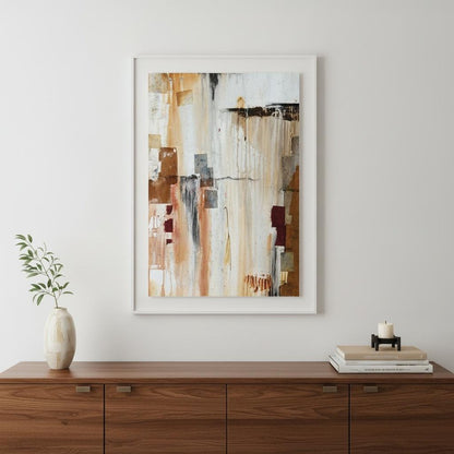 Falling Blocks 1 White Framed Print Wall Art