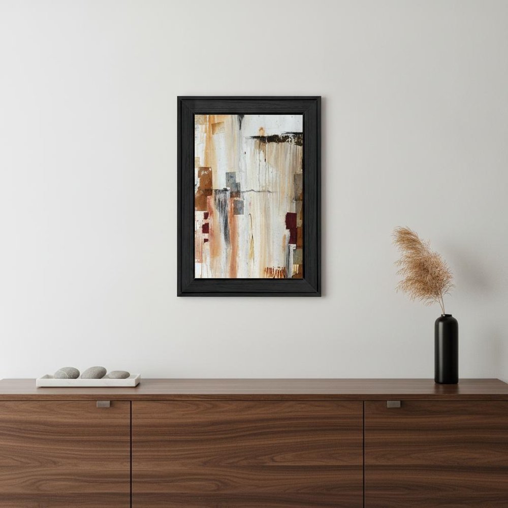 Falling Blocks 2 Black Framed Print Wall Art — view 4