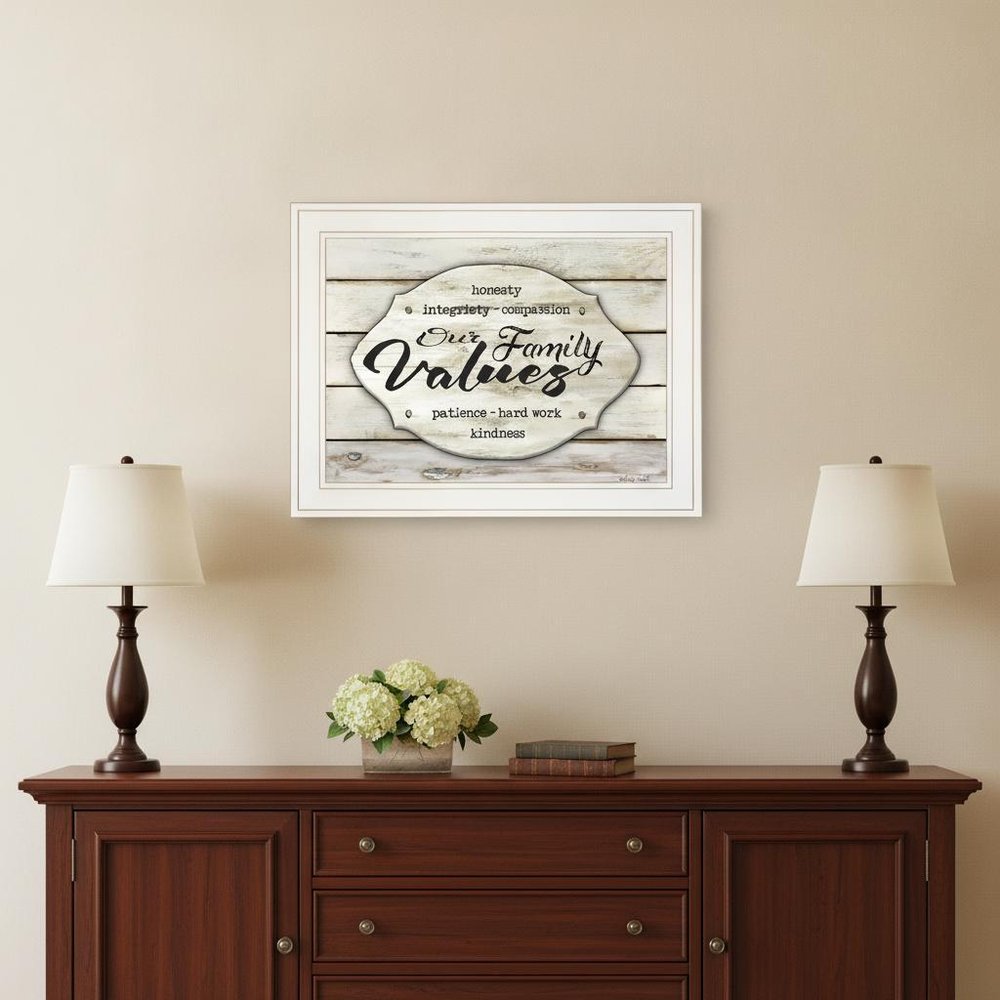 Our Family Values 2 White Framed Print Wall Art — view 3