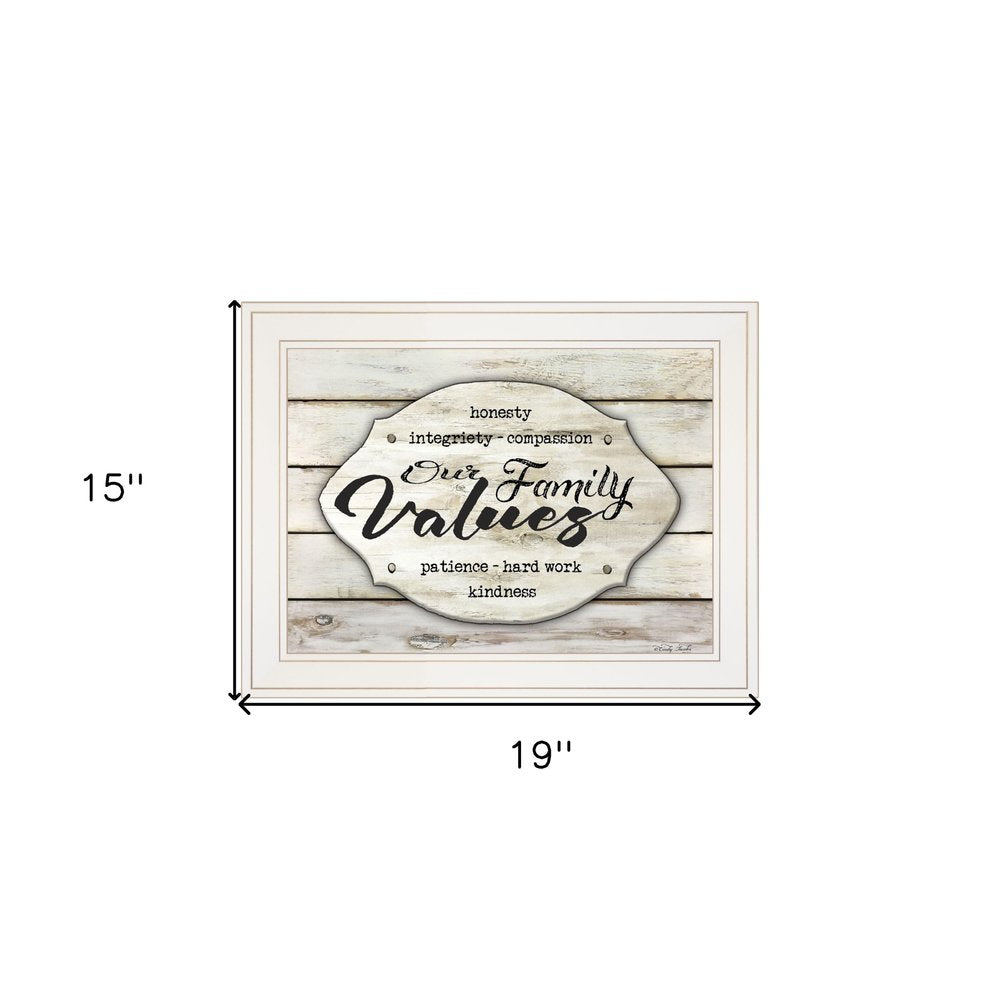 Our Family Values 2 White Framed Print Wall Art — view 2