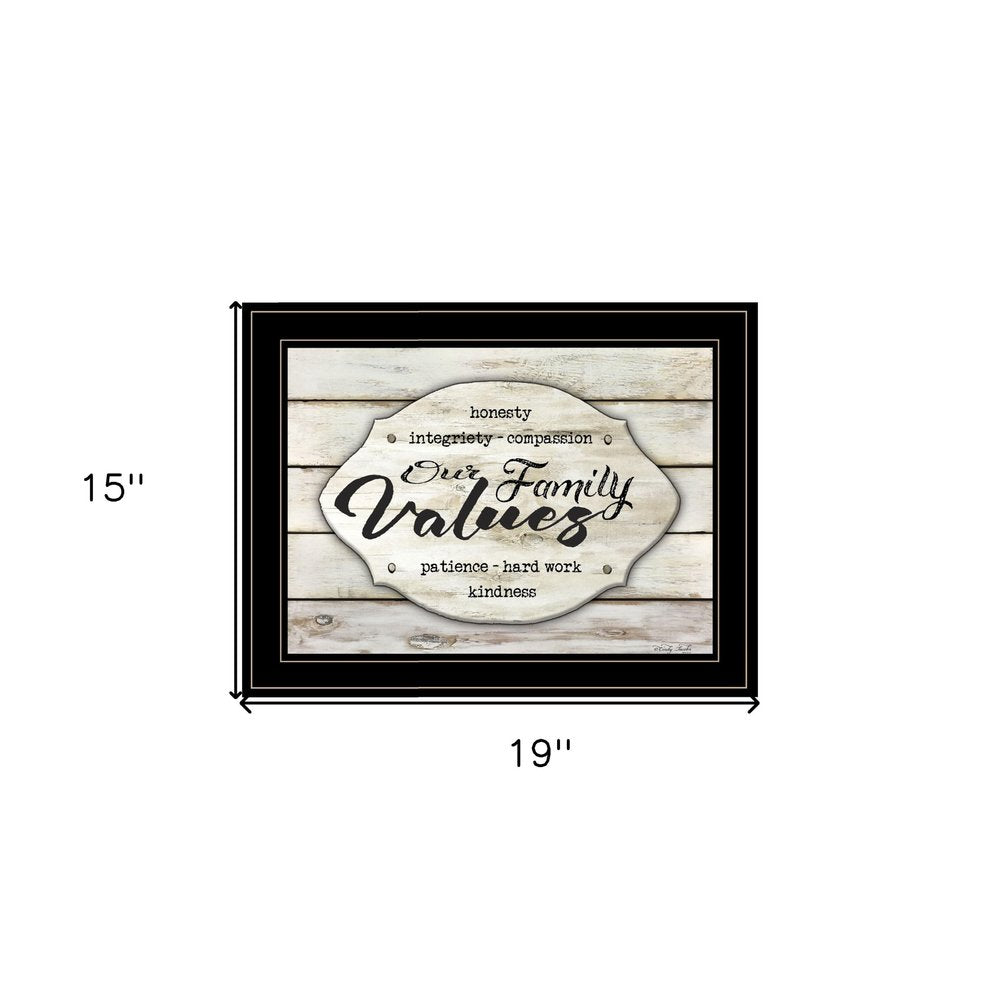 Our Family Values 3 Black Framed Print Wall Art — view 3