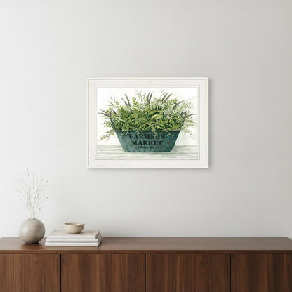 Farm Market White Framed Print Wall Art