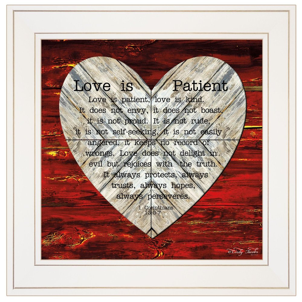 Love is Patient 1 White Framed Print Wall Art — view 1