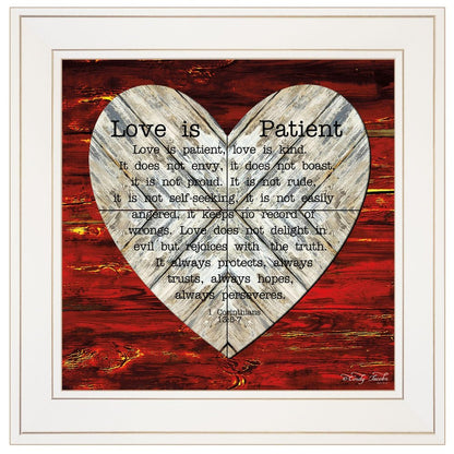 Love is Patient 1 White Framed Print Wall Art