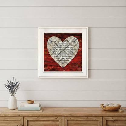 Love is Patient 1 White Framed Print Wall Art
