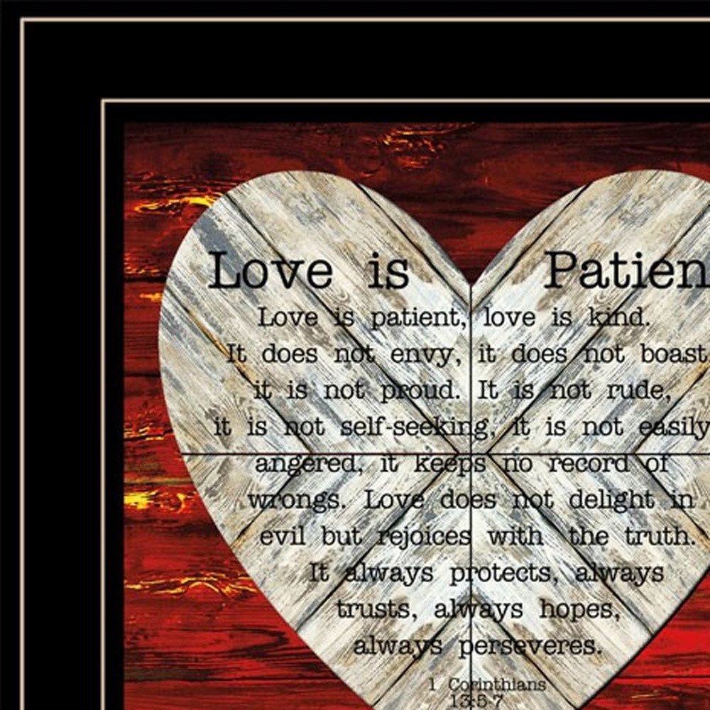 Love is Patient 2 Black Framed Print Wall Art — view 3