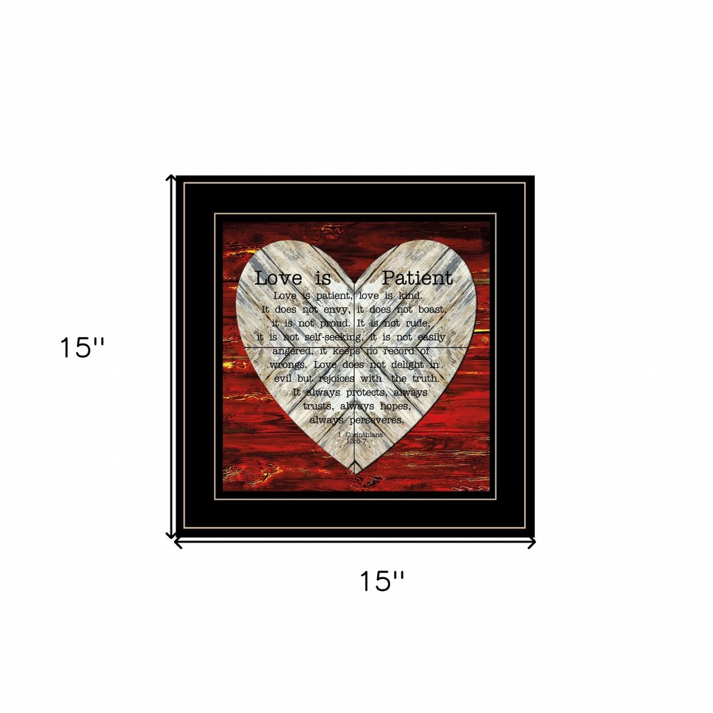 Love is Patient 2 Black Framed Print Wall Art — view 4
