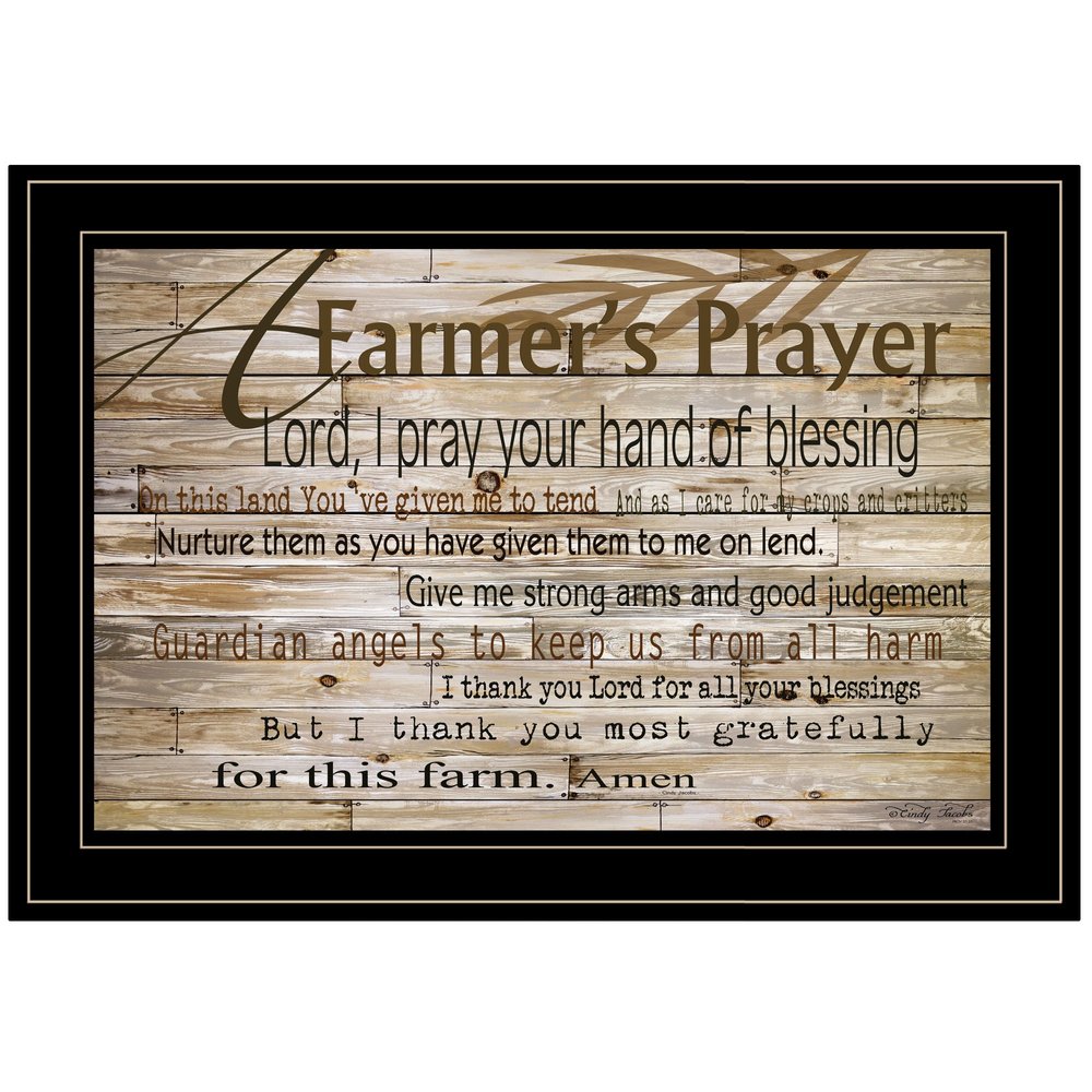 A Farmers Prayer 2 Black Framed Print Wall Art — view 1