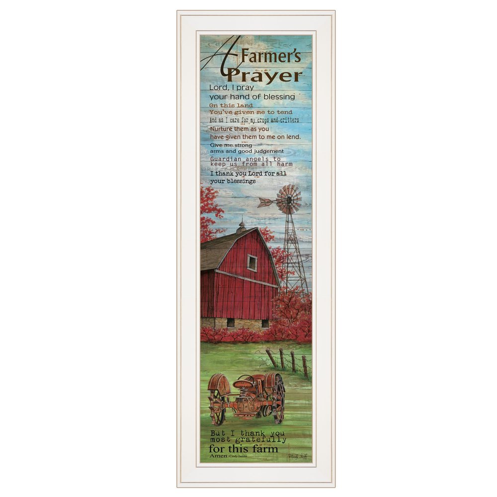 Farmers Prayer 1 White Framed Print Wall Art — view 1