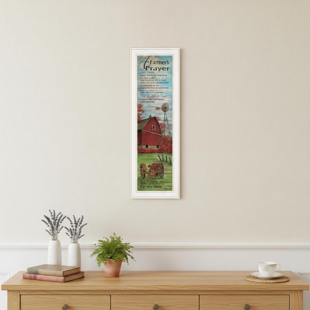 Farmers Prayer 1 White Framed Print Wall Art — view 4