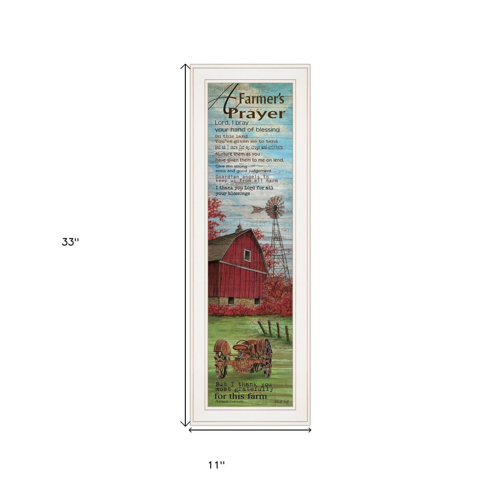 Farmers Prayer 1 White Framed Print Wall Art — view 3