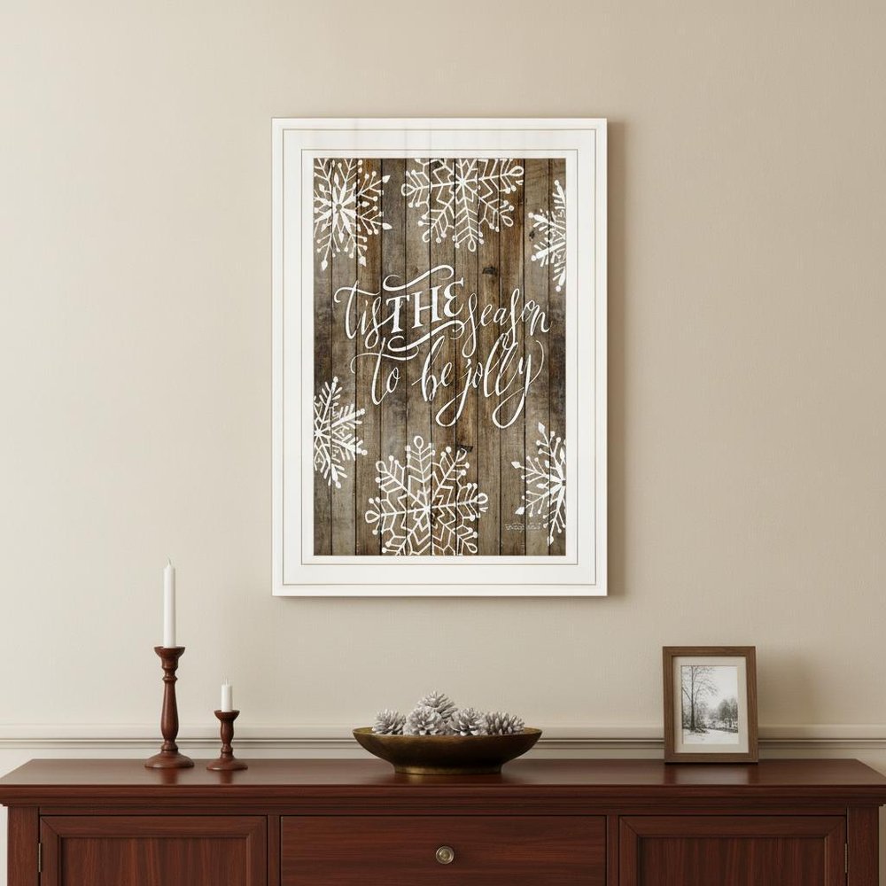 Tis the season Snowflakes 1 White Framed Print Wall Art — view 5