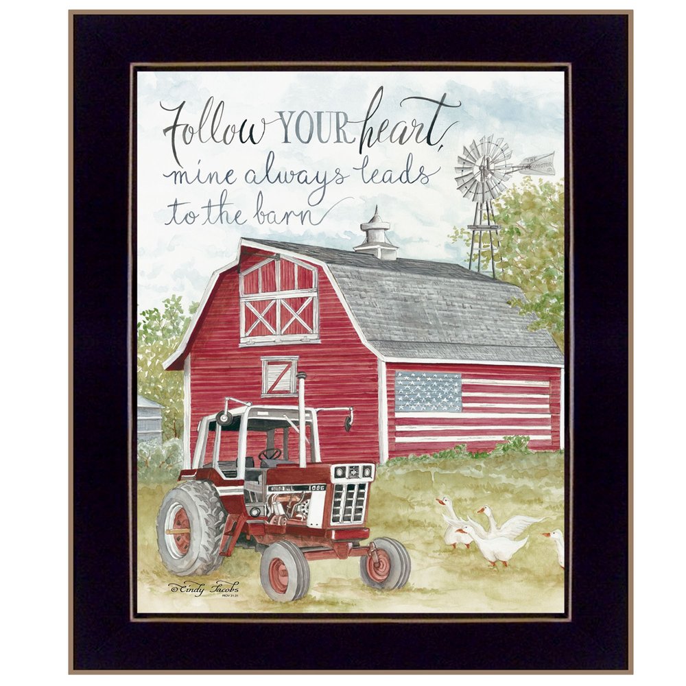 Follow Your Heart Black Framed Print Wall Art — view 1