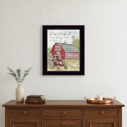 Follow Your Heart Black Framed Print Wall Art