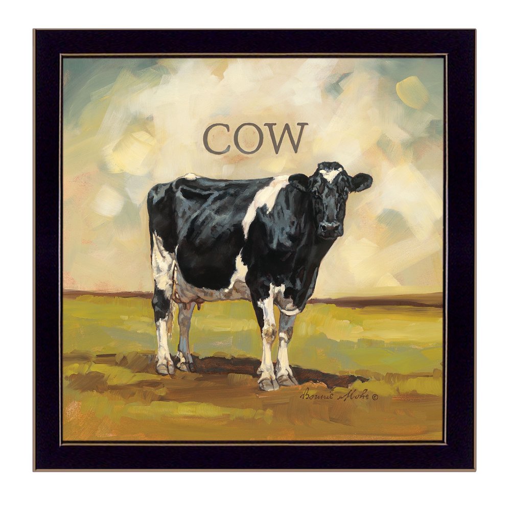 Colby the Cow Black Framed Print Wall Art — view 1