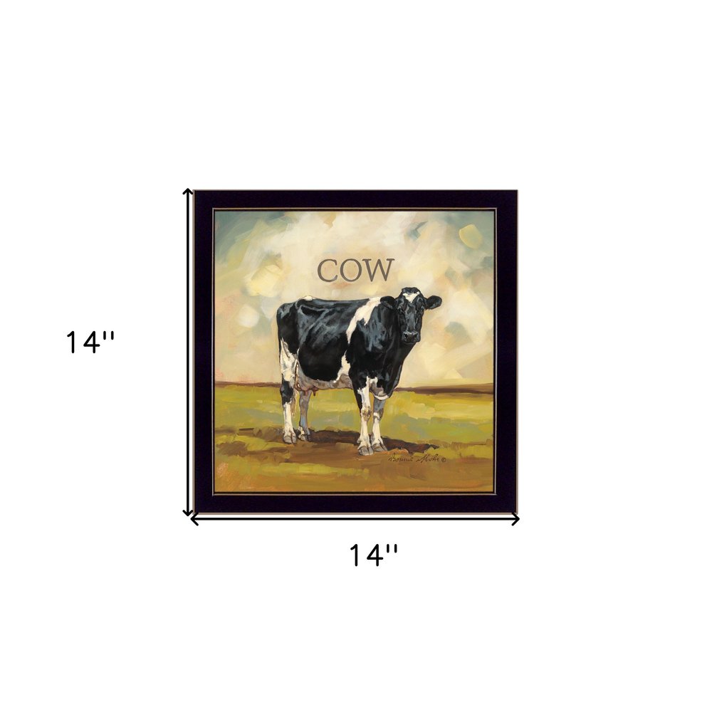 Colby the Cow Black Framed Print Wall Art — view 4