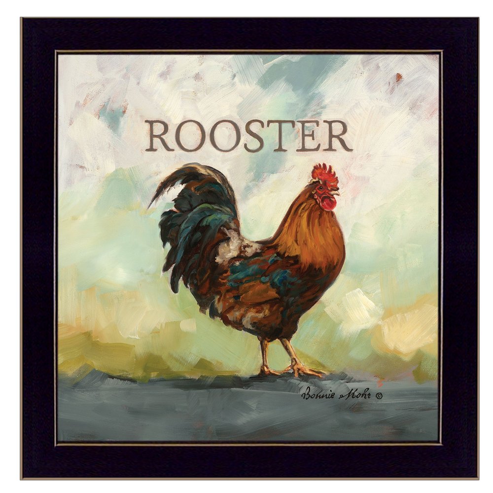 Raleigh the Rooster Black Framed Print Wall Art — view 1